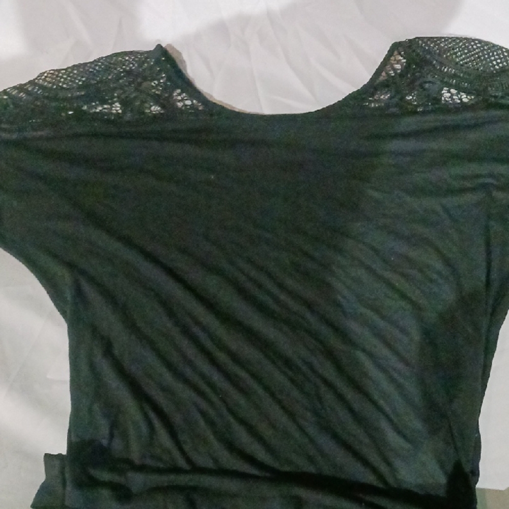 Jaclyn Smith Black Lace Accent Blouse